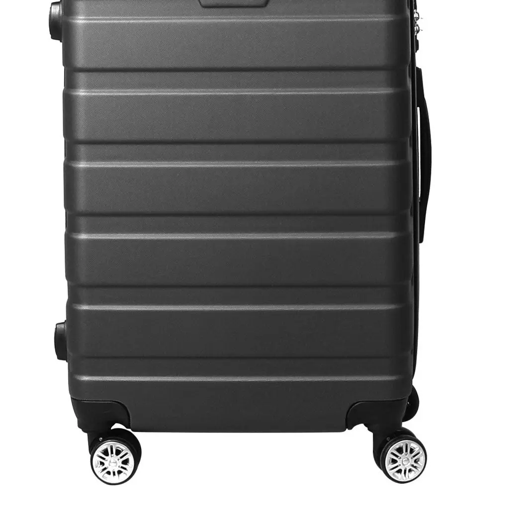 Slimbridge 20" Carry On Luggage Case Suitcase Travel TSA Hard Shell Dark Grey