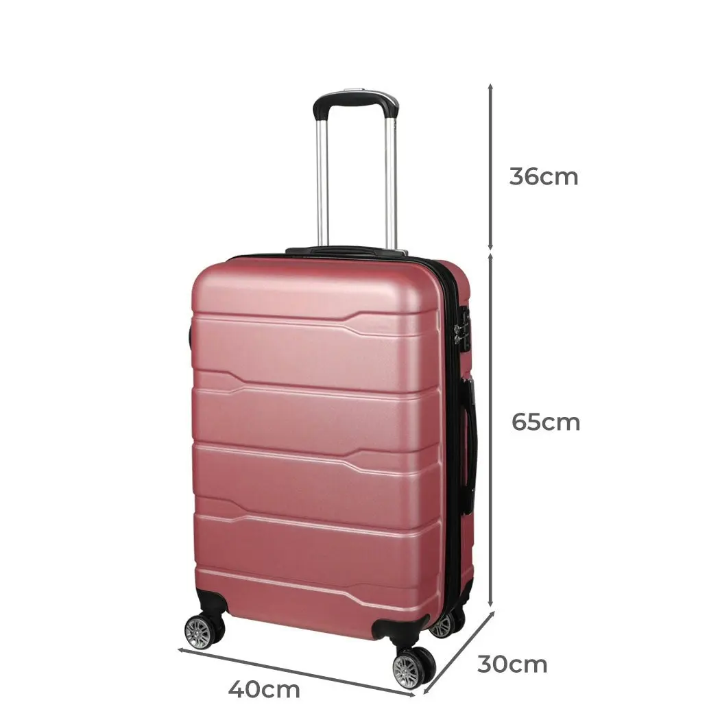 Slimbridge 24" Expandable Luggage Travel Suitcase Case Hard Shell TSA Rose Gold