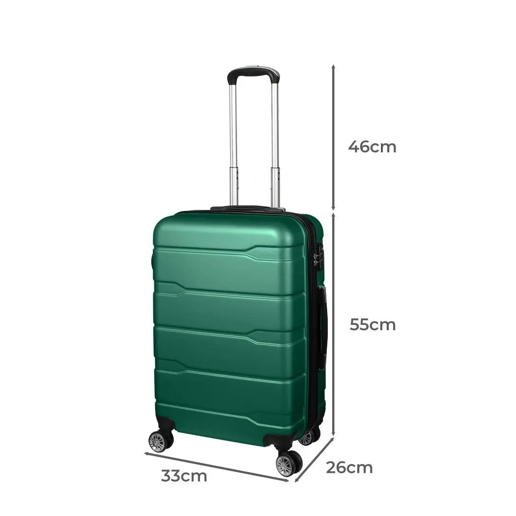 Slimbridge 20" Expandable Luggage Carry On Travel Suitcase Case Hard TSA Green