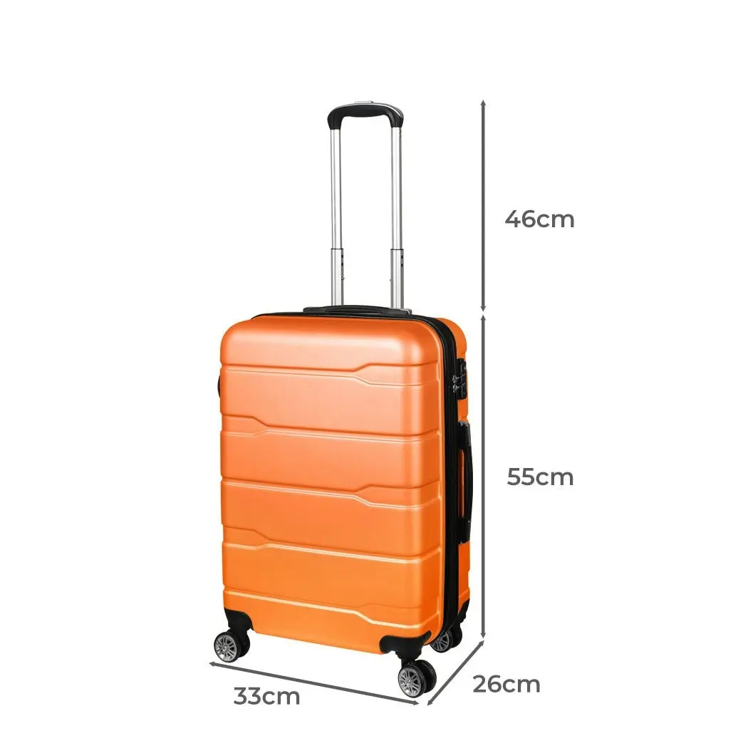 Slimbridge 20" Expandable Luggage Carry On Travel Suitcase Case Hard TSA Orange