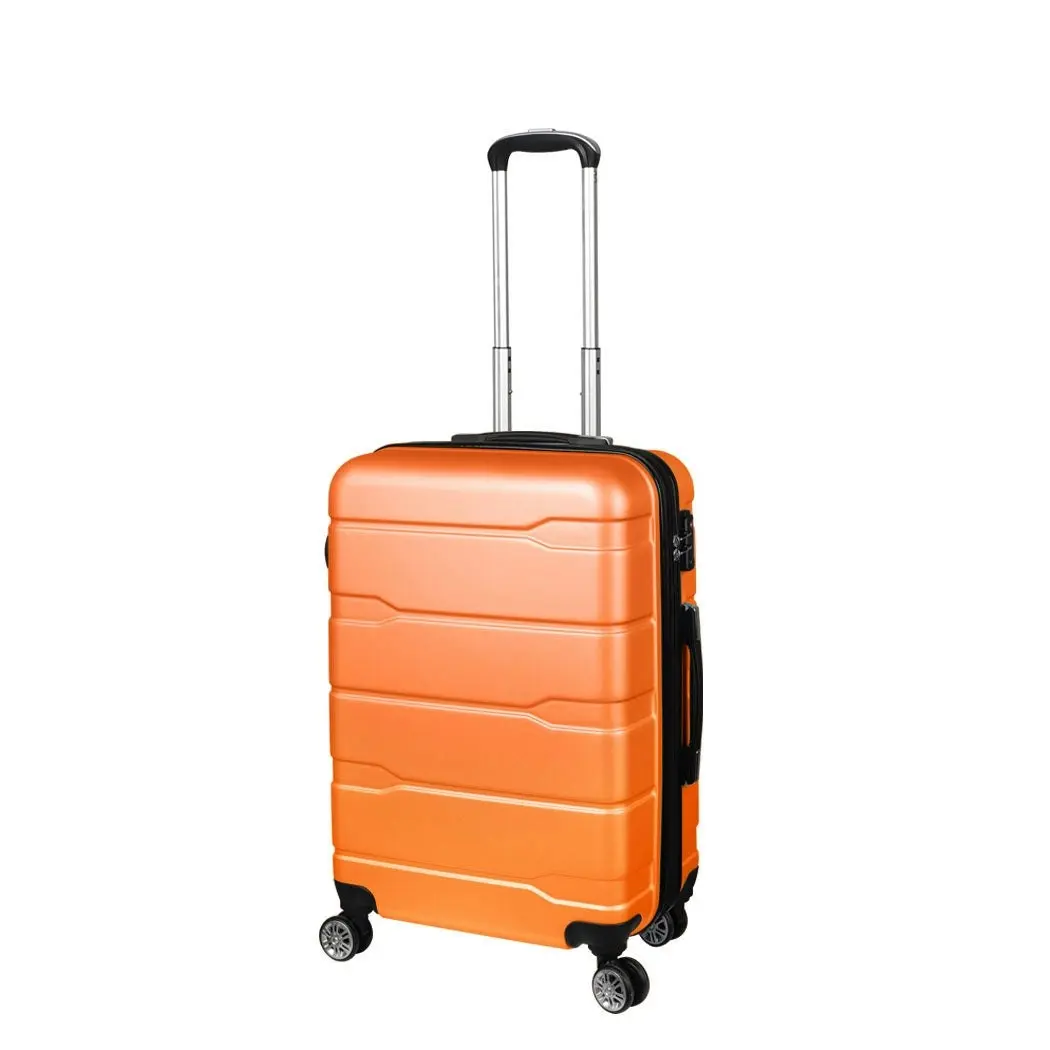 Slimbridge 20" Expandable Luggage Carry On Travel Suitcase Case Hard TSA Orange