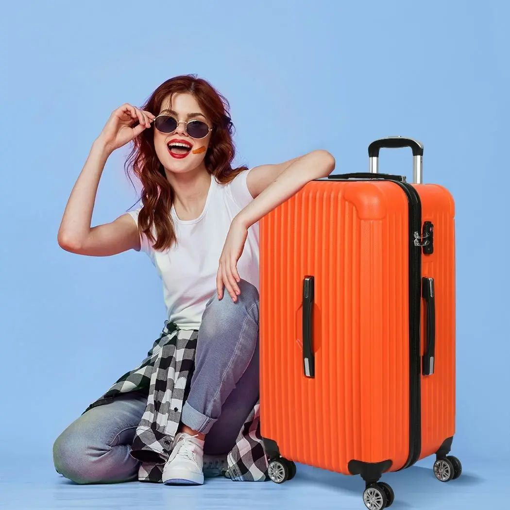 Slimbridge 28"Trunk Luggage Travel Suitcase Travelling Large TSA 4 Wheels Orange