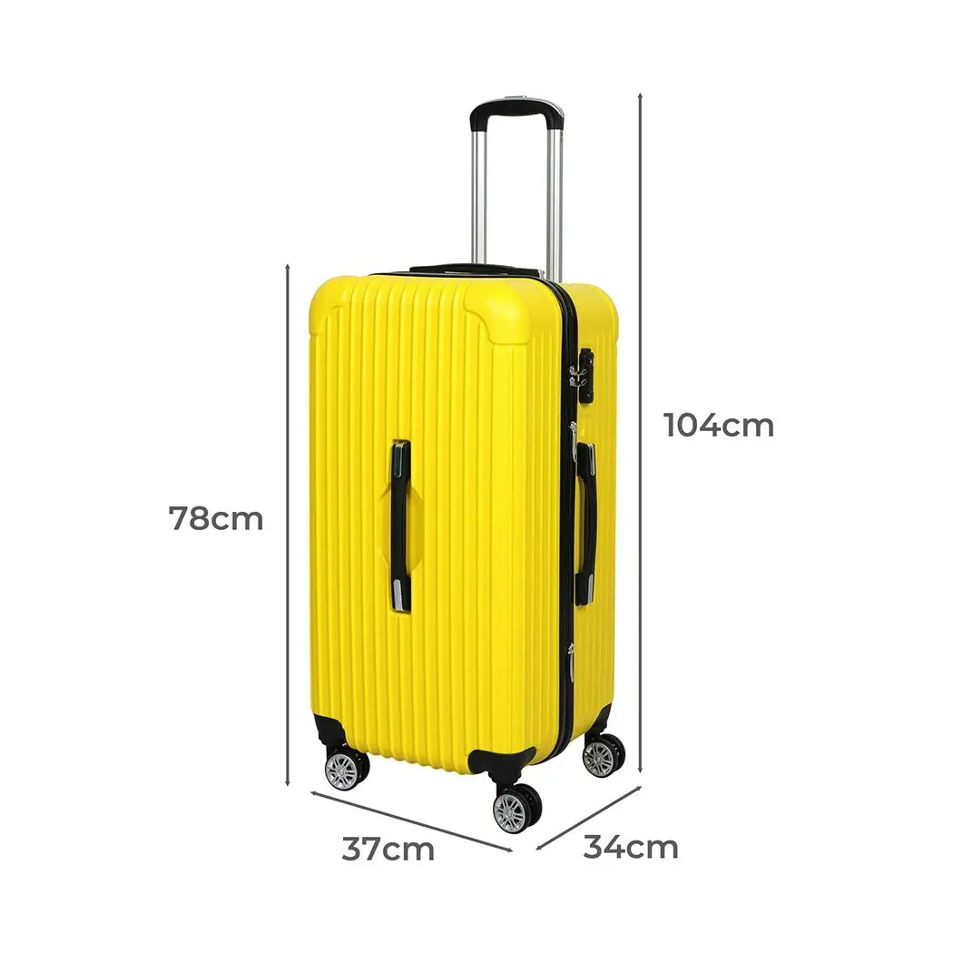 Slimbridge 30"Trunk Luggage Travel Suitcase Travelling Large TSA 4 Wheels Yellow