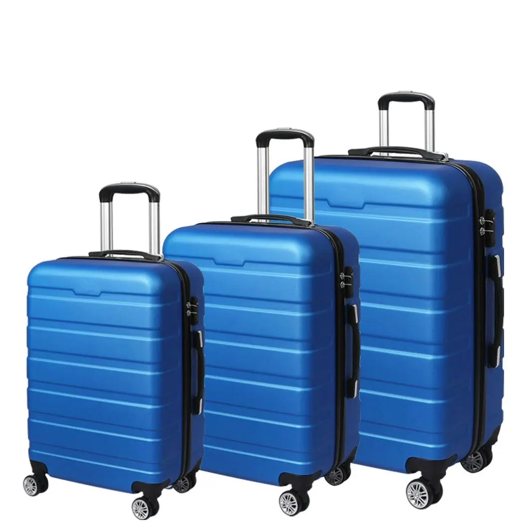 Slimbridge 3PC Luggage sets Suitcase 20" 24" 28" Set Travel TSA Hard Case Blue