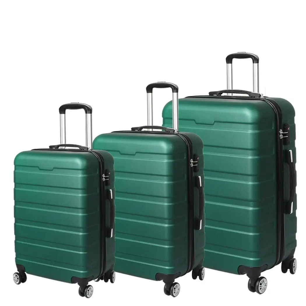 Slimbridge 3PC Luggage sets Suitcase 20" 24" 28" Set Travel TSA Hard Case Green