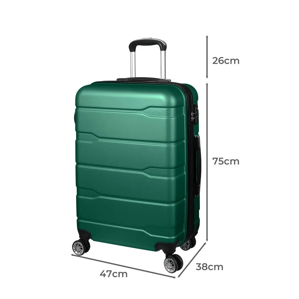 Slimbridge 28" Inch Expandable Luggage Travel Suitcase Case Hard Shell TSA Green