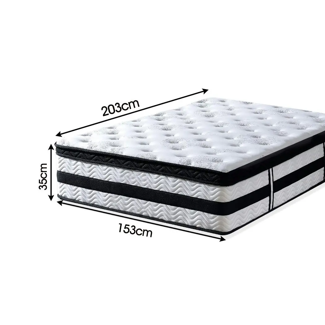 Dreamz Spring Mattress Bed Pocket Egg Crate Foam Medium Firm Queen Size 35CM