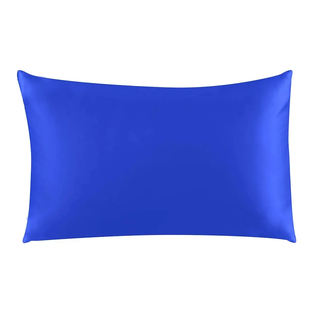 Dreamz 100% Mulberry Silk Pillow Case Eye Mask Set Royalblue Both Sided 25 Momme