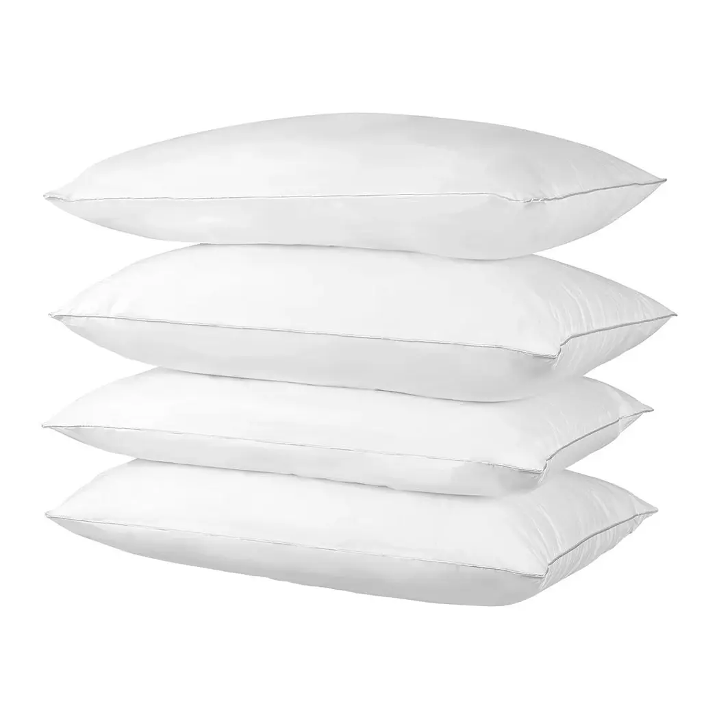 Dreamz Pillows Bed 4 Pack Home Hotel Soft Family Cotton Cover Standard Size Firm