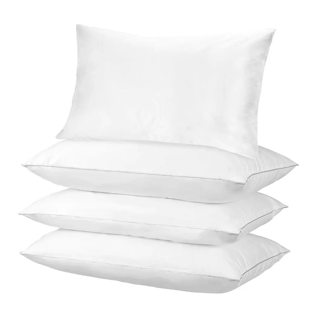 Dreamz Pillows Bed 4 Pack Home Hotel Soft Family Cotton Cover Standard Size Firm