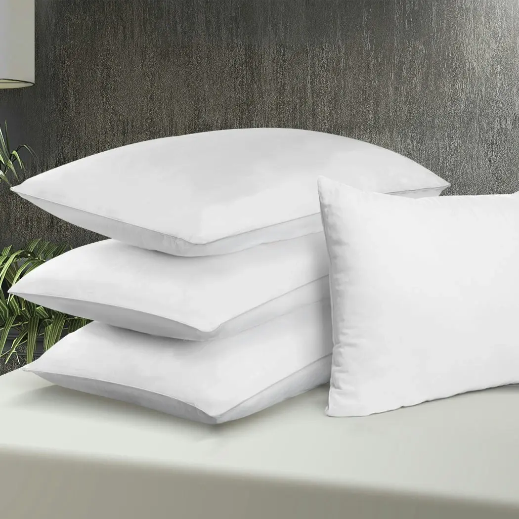 Dreamz Pillows Bed 4 Pack Home Hotel Soft Family Cotton Cover Standard Size Firm