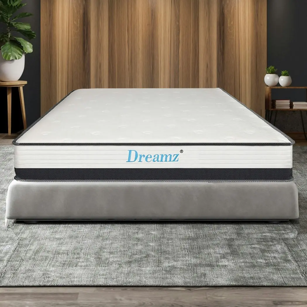 Dreamz Pocket Spring Mattress HD Foam Medium Firm Bedding Bed Top Queen 21CM