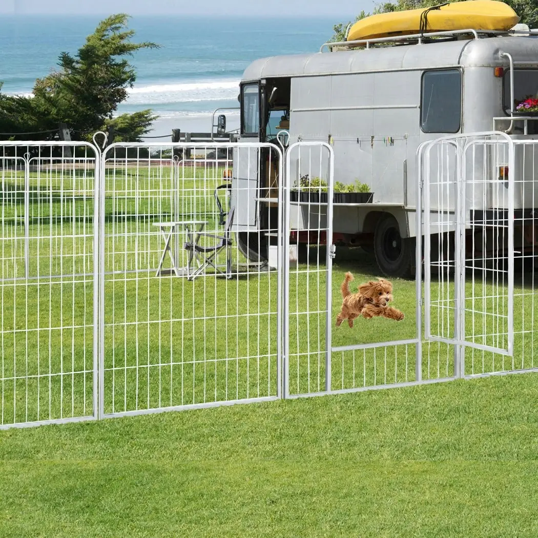 Pawz 8 Panel 32'' Pet Dog Playpen Puppy Exercise Cage Enclosure Fence Metal