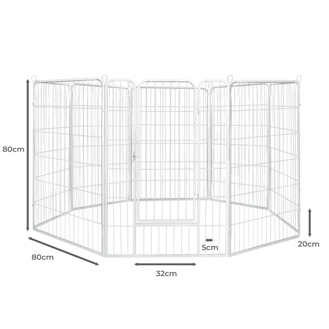 Pawz 8 Panel 32'' Pet Dog Playpen Puppy Exercise Cage Enclosure Fence Metal