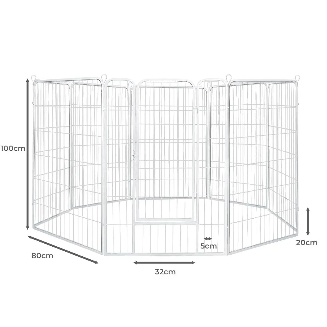 Pawz 8 Panel 40'' Pet Dog Playpen Puppy Exercise Cage Enclosure Fence Metal