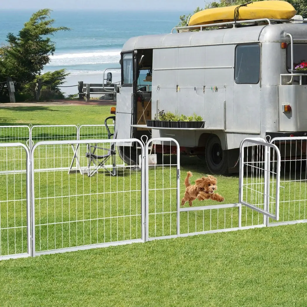 Pawz 8 Panel 24'' Pet Dog Playpen Puppy Exercise Cage Enclosure Fence Metal