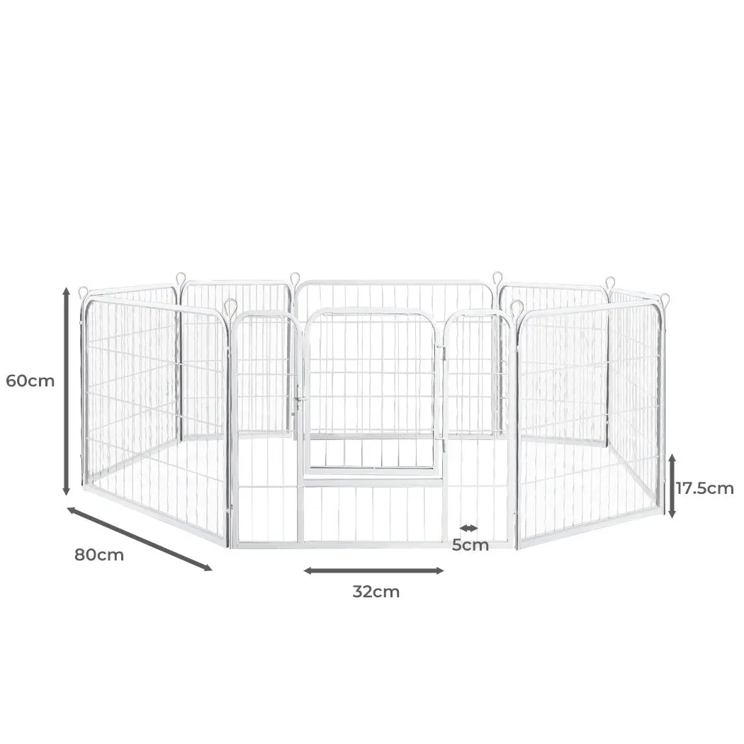 Pawz 8 Panel 24'' Pet Dog Playpen Puppy Exercise Cage Enclosure Fence Metal