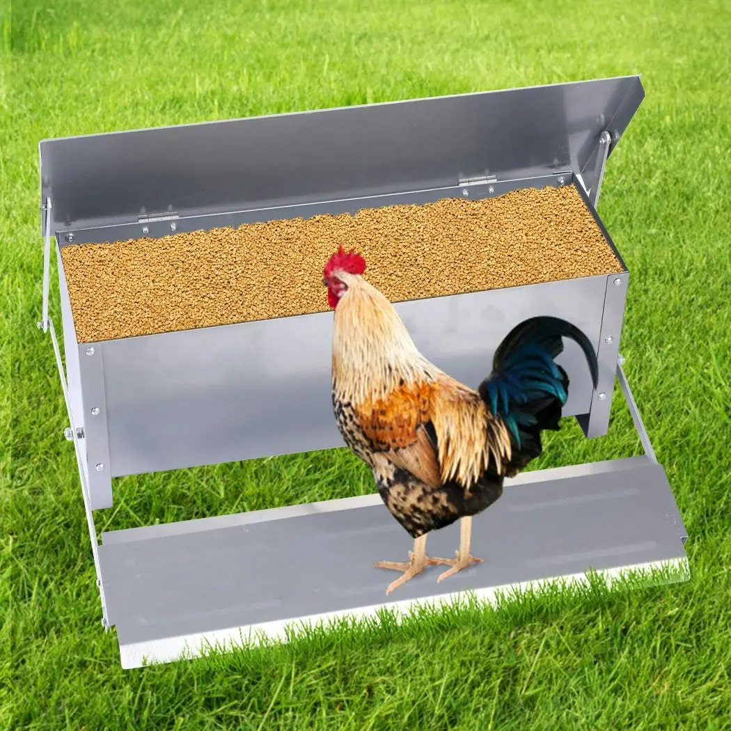 Pawz 10KG Auto Automatic Chicken Feeder Galvanized Poultry Chook Treadle