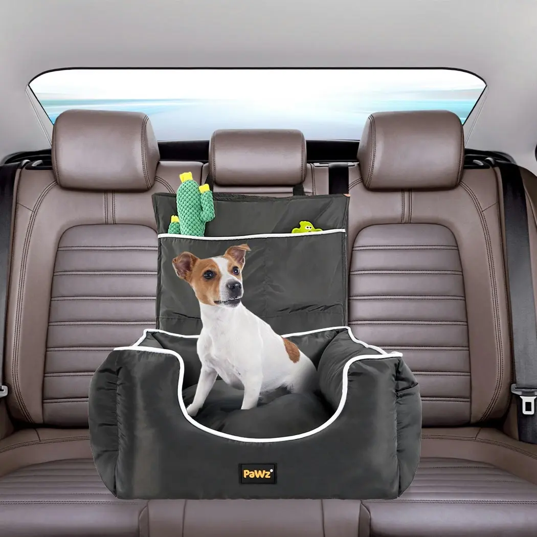 Pawz Dog Car Booster Seat Belt Pet Backrest Safe Protector Waterproof Travel Bed