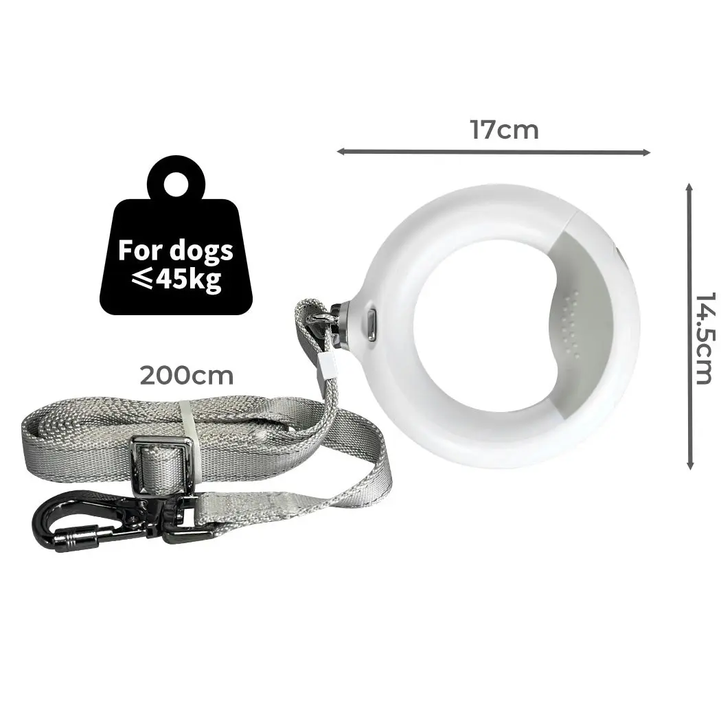 Pawz LED Dog Leash Lead Walking Rope Flashlight Heavy Duty 45kg Capacity White