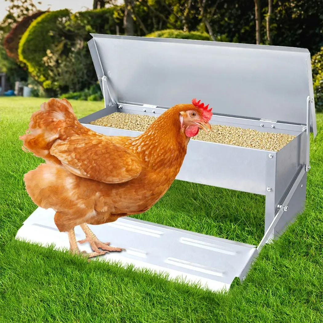 Pawz 5KG Auto Automatic Chicken Feeder Galvanized Poultry Chook Treadle