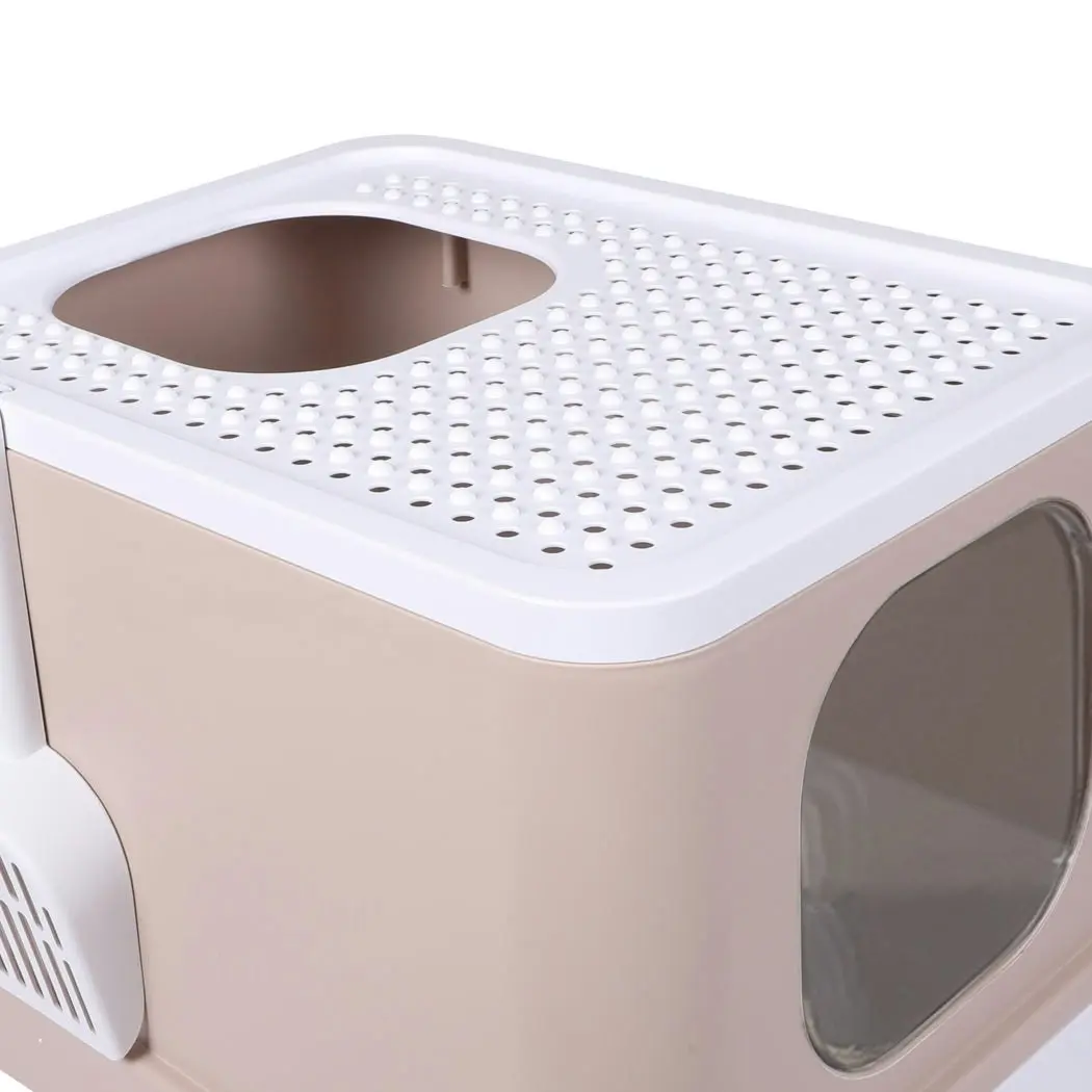 Pawz Cat Litter Box Fully Enclosed Kitty Toilet Trapping Odor Control Basin Coffee