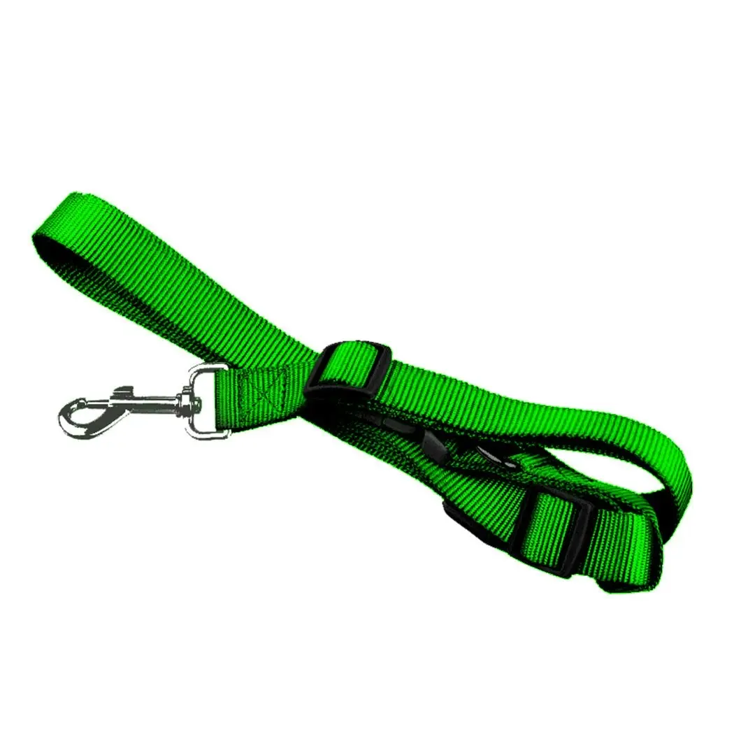 Adjustable Dog Hands Free Leash Waist Belt  Jogging Walking Running Green