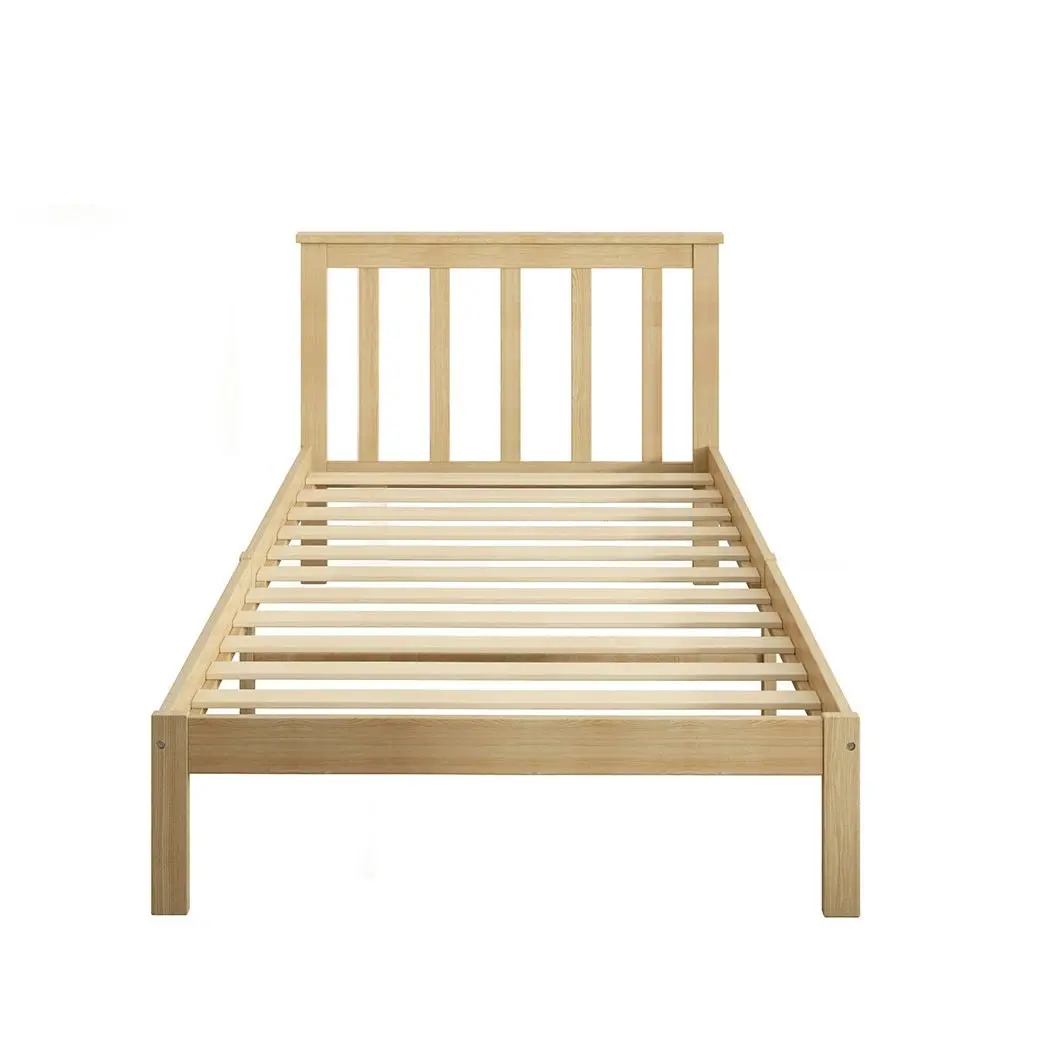 Levede Wooden Bed Frame Single Full Size Mattress Base Timber Natural