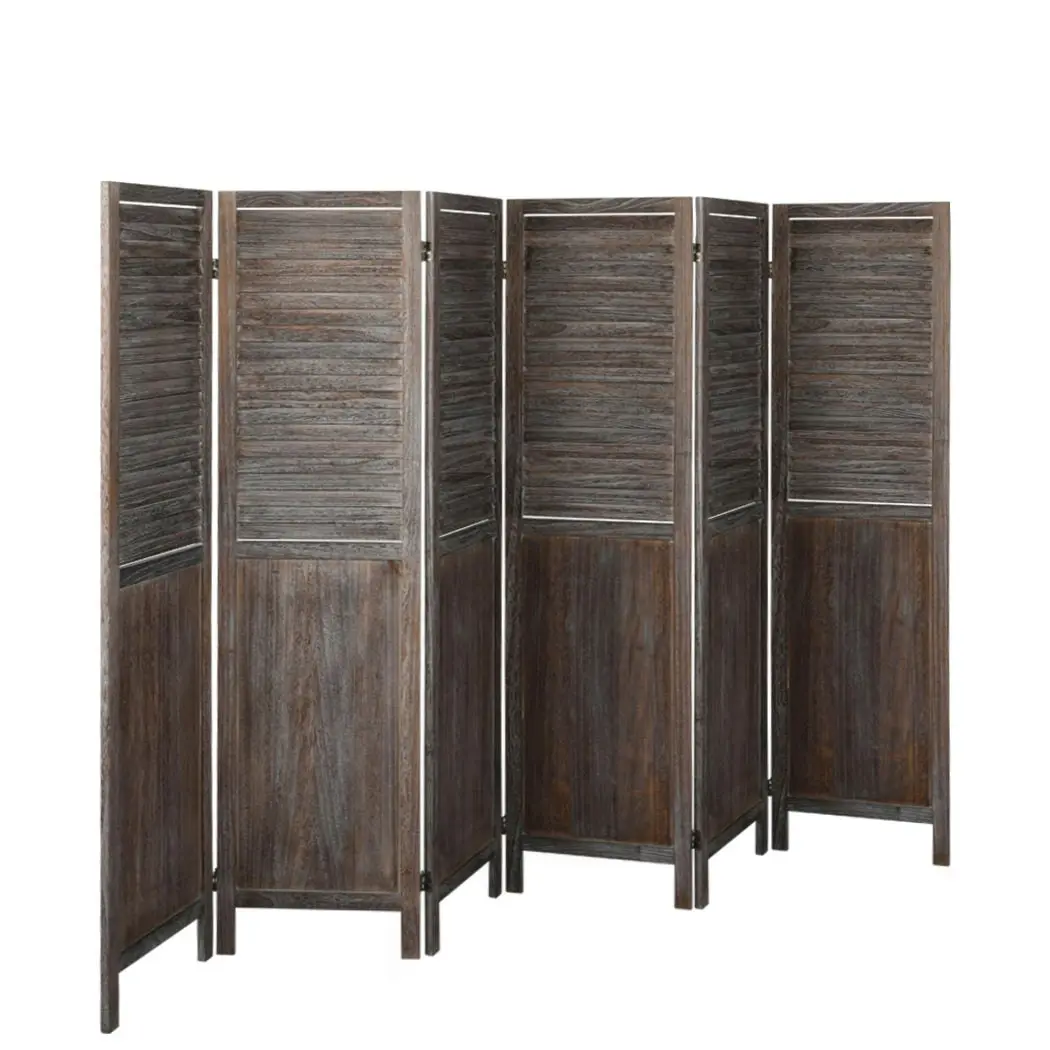 Levede 6 Panel Partition Room Divider Folding Screen Privacy Stand Wood 170X240