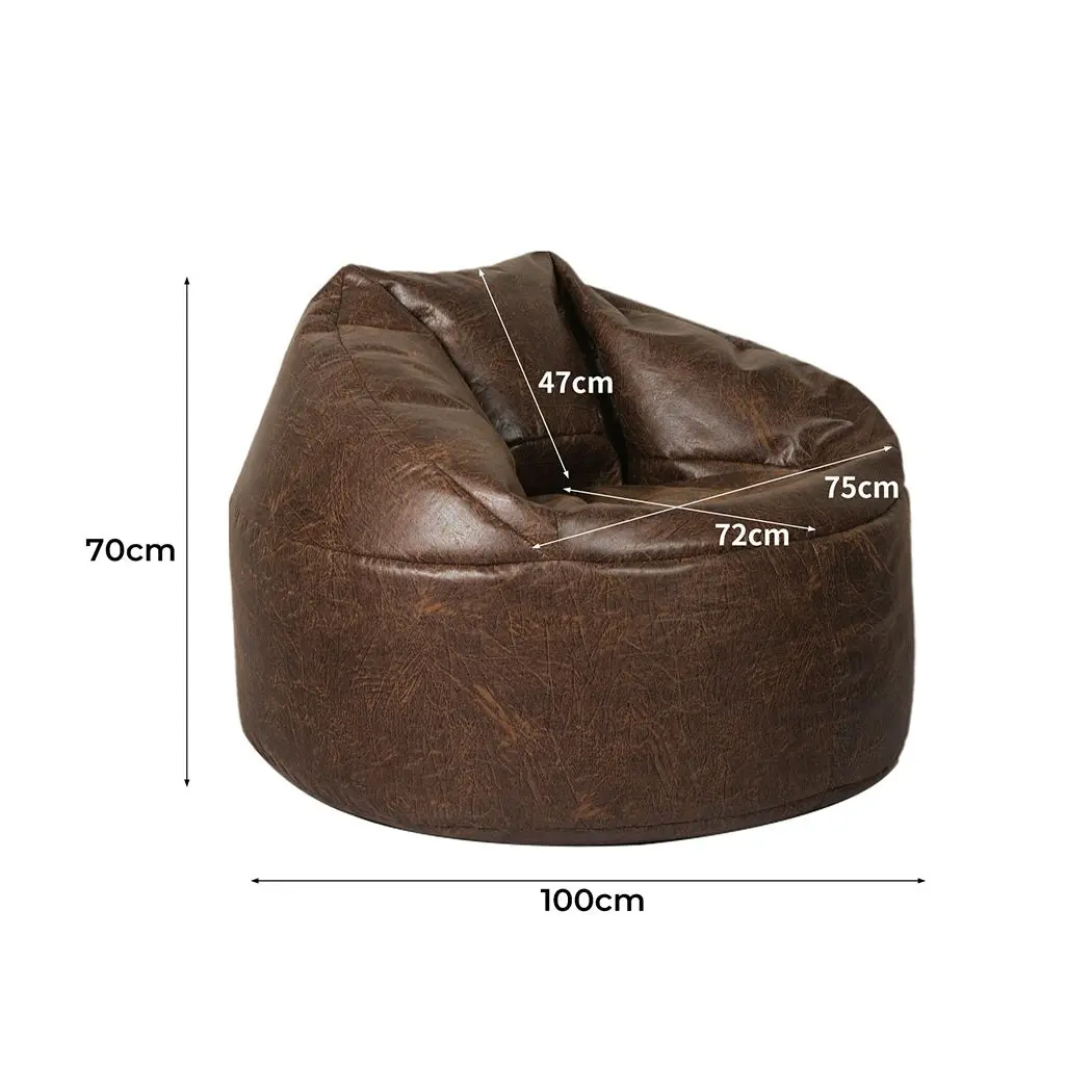 Marlow Bean Bag Chair Cover PU Couch Indoor Home Gaming Loungue Seat Lazy Sofa