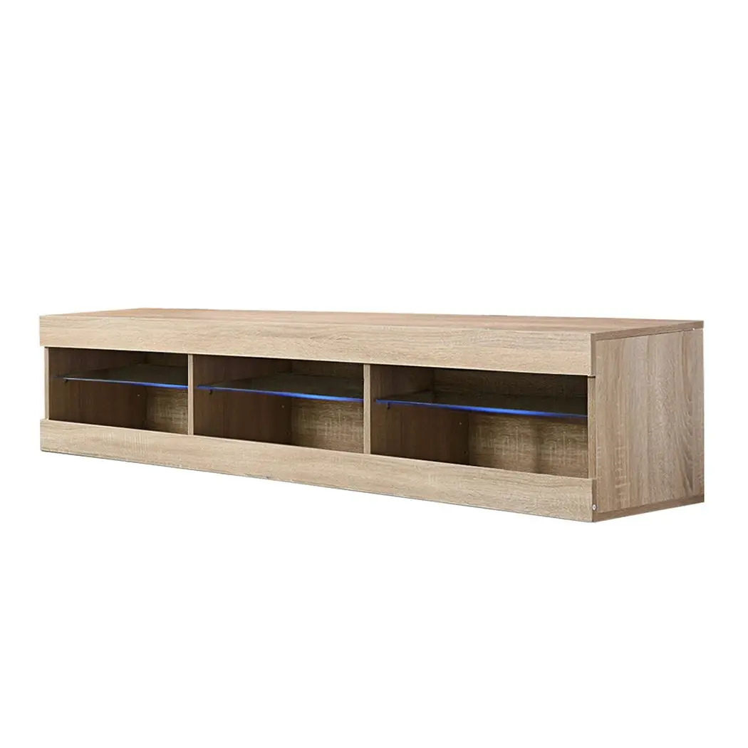 Levede LED Entertainment Center TV Stand Game Media Storage Cabinet 55" Wood