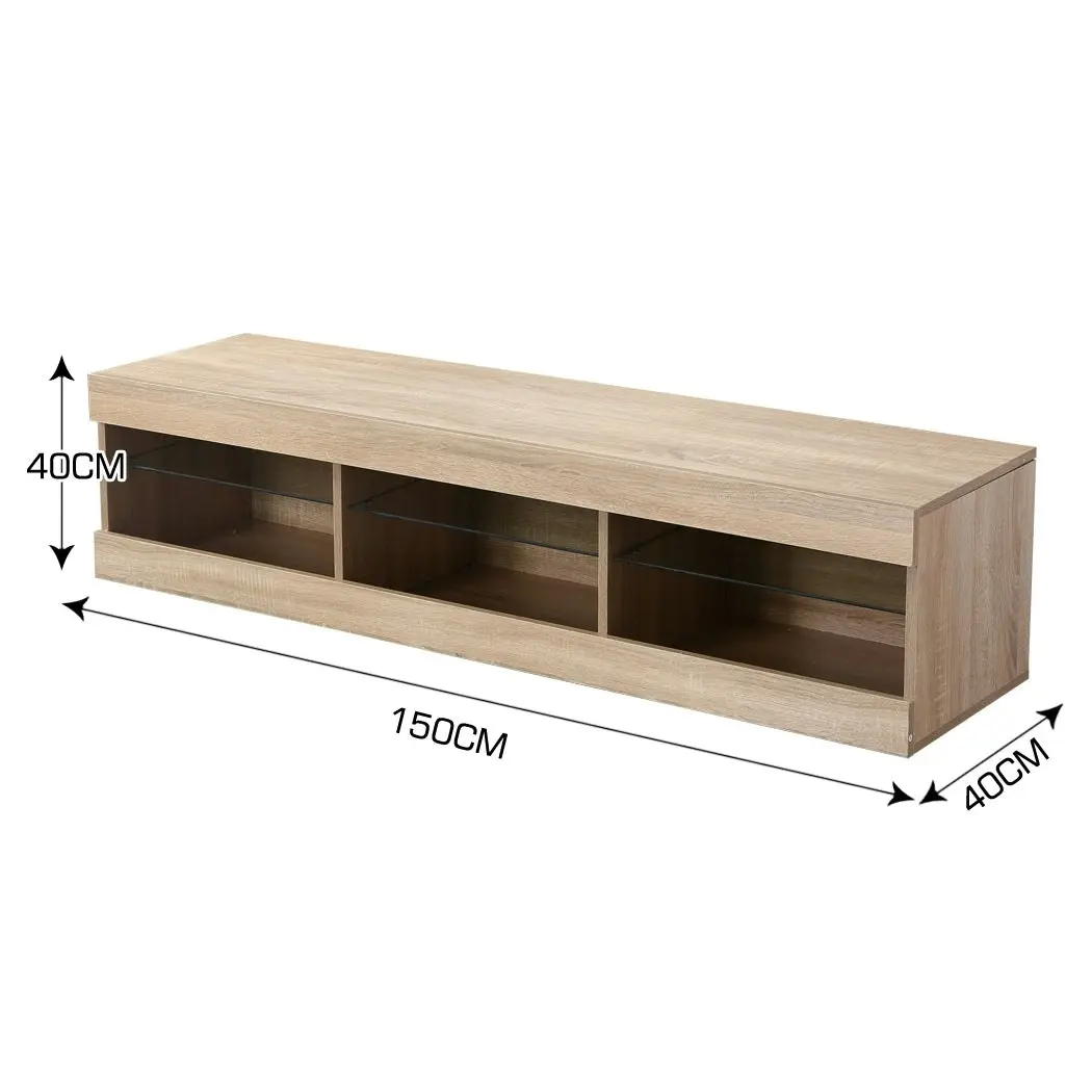 Levede LED Entertainment Center TV Stand Game Media Storage Cabinet 55" Wood