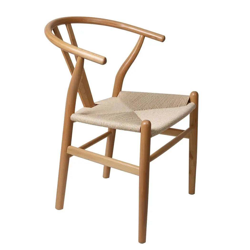 Levede 2x Dining Chairs Wooden Hans Wegner Chair Wishbone Chair Cafe Lounge Seat