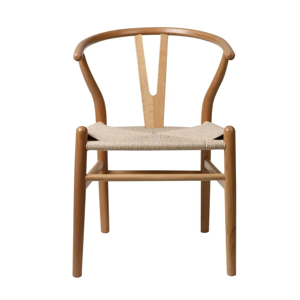 Levede 2x Dining Chairs Wooden Hans Wegner Chair Wishbone Chair Cafe Lounge Seat