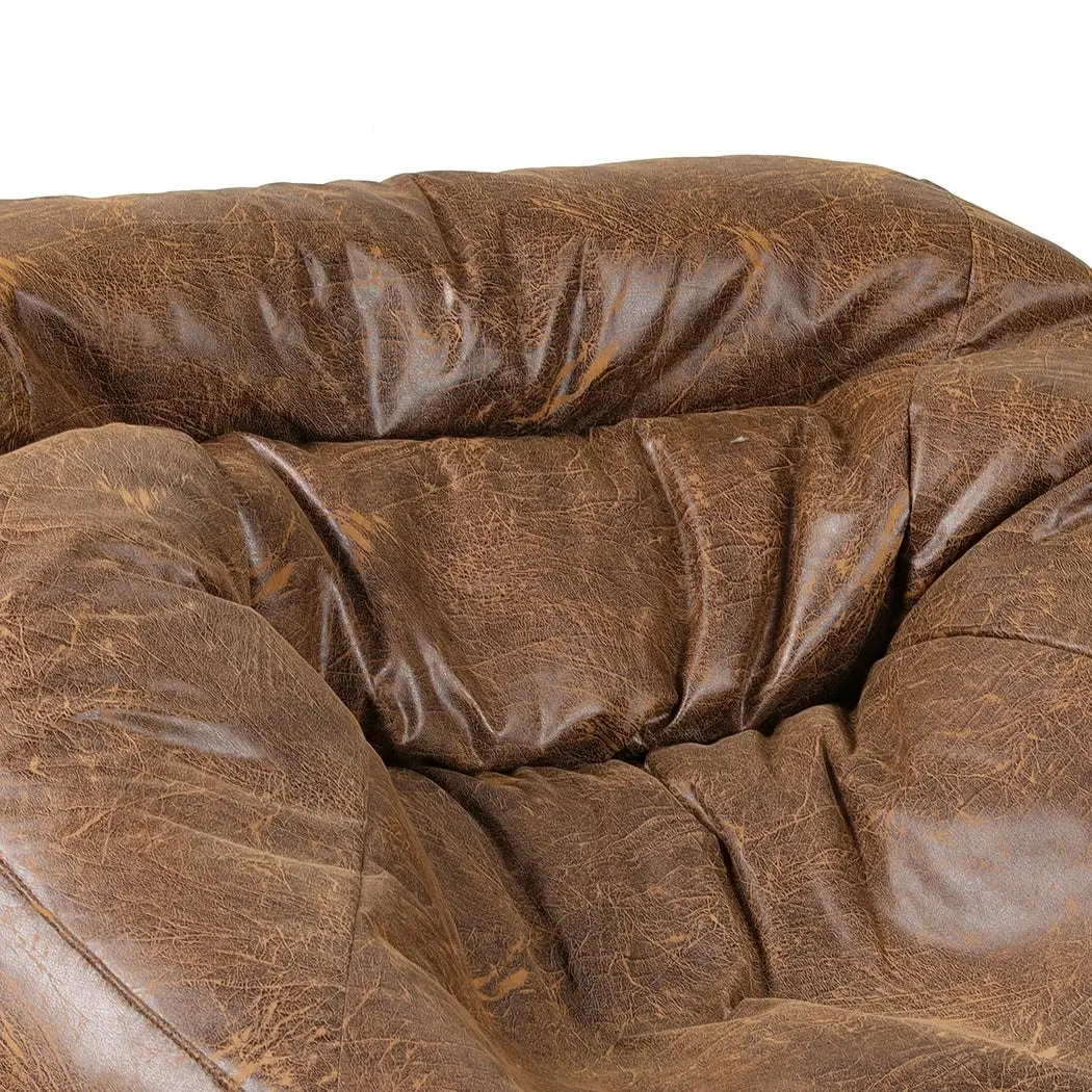 Marlow Bean Bag Chair Cover PU Couch Accent Gaming Lounge Seat Lazy Sofa Rustic