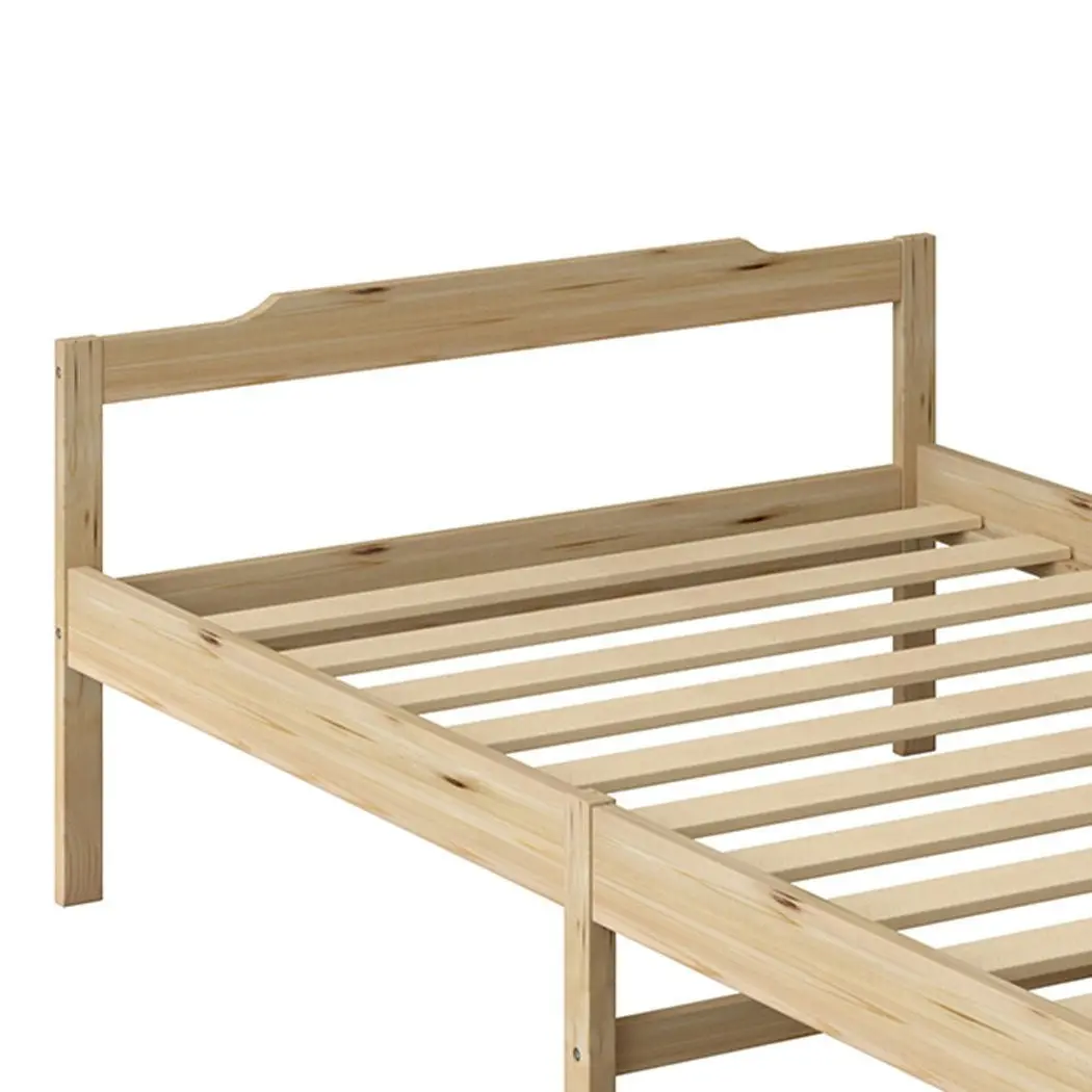 Levede Wooden Bed Frame King Single Mattress Base Solid Timber Pine Wood Natural