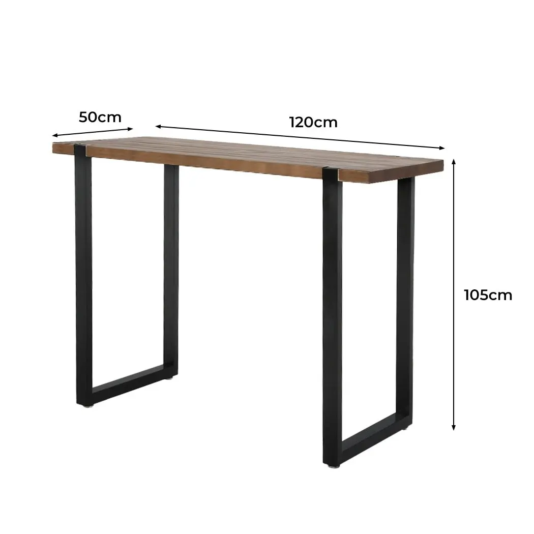 Levede High Bar Table Industrial Pub Table Dining Solid Wood Cafe Desk 120X50CM