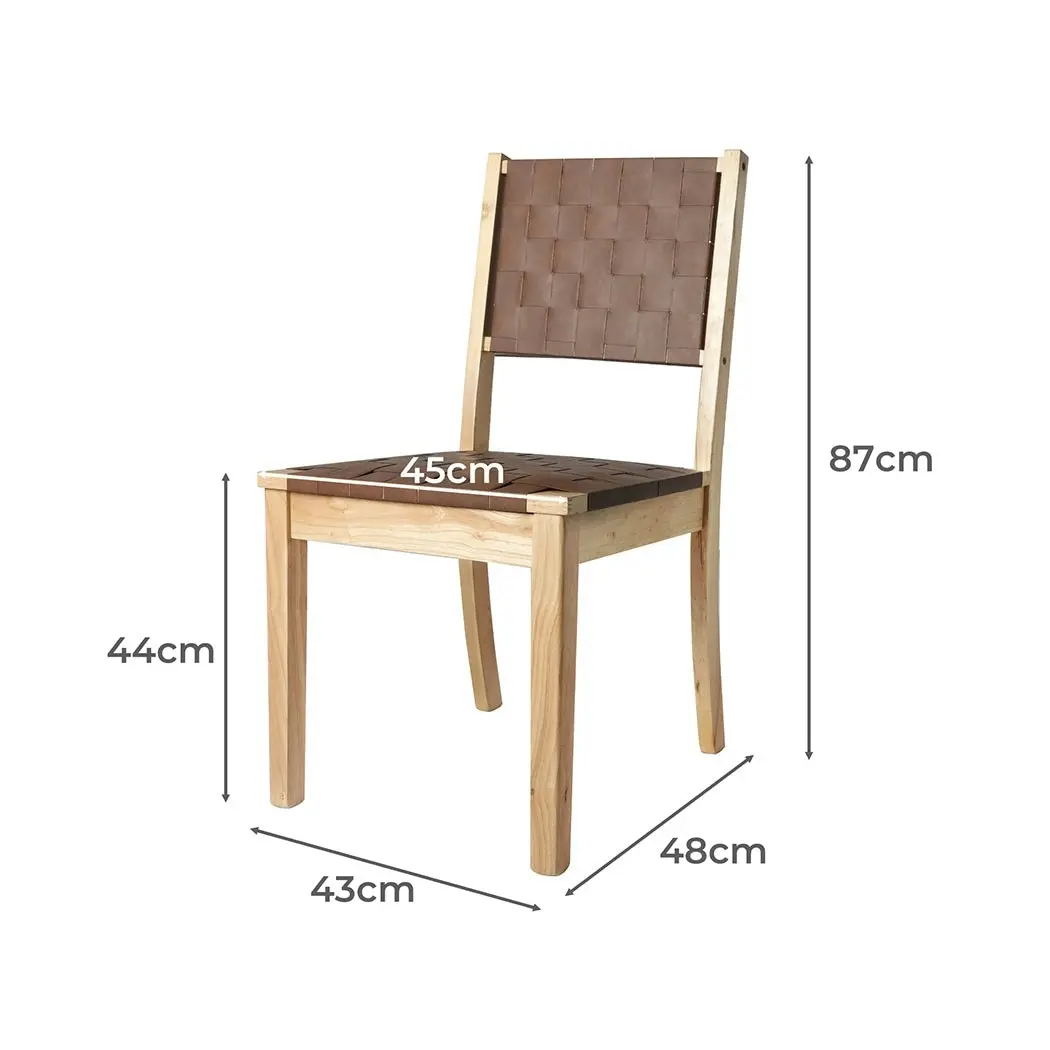 Levede Dining Chairs Accent Chair Lounge PU Solid Beech Wood Kitchen Retro x2