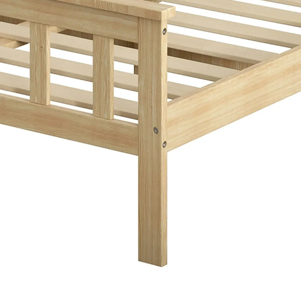 Levede Wooden Bed Frame Single Size Mattress Base Solid Pine Wood Natural