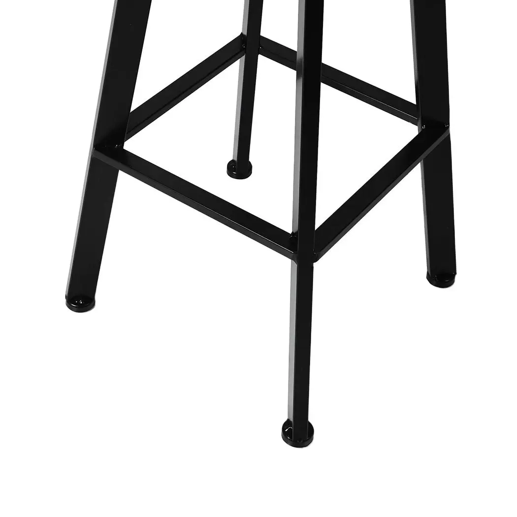 Levede 4x Bar Stool Kitchen Wooden Metal Backrest Barstools Industrial Swivel