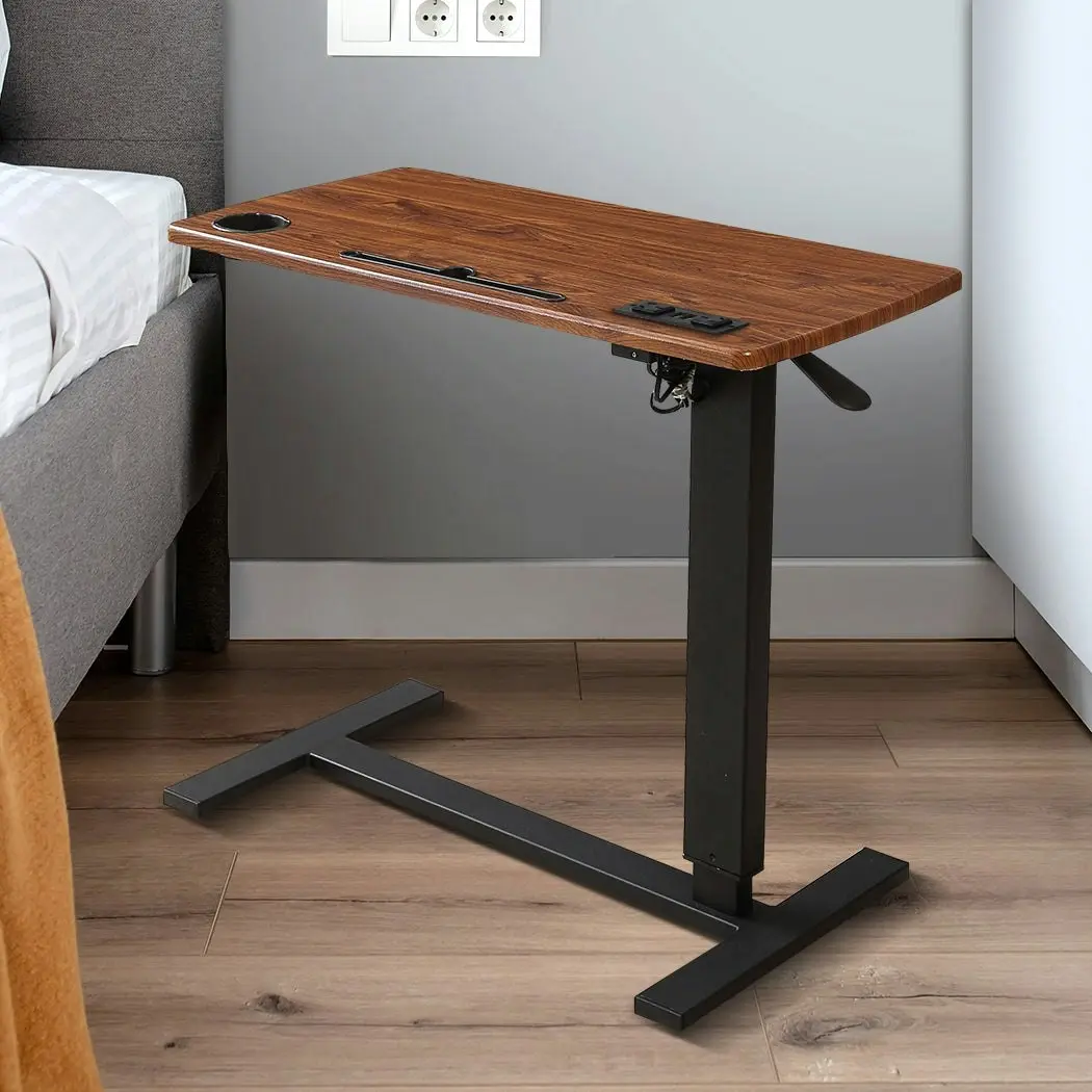 Levede Mobile Standing Desk Foldable Bed Side Table Gas Lift Stand Computer