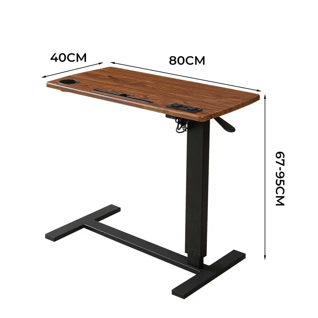 Levede Mobile Standing Desk Foldable Bed Side Table Gas Lift Stand Computer