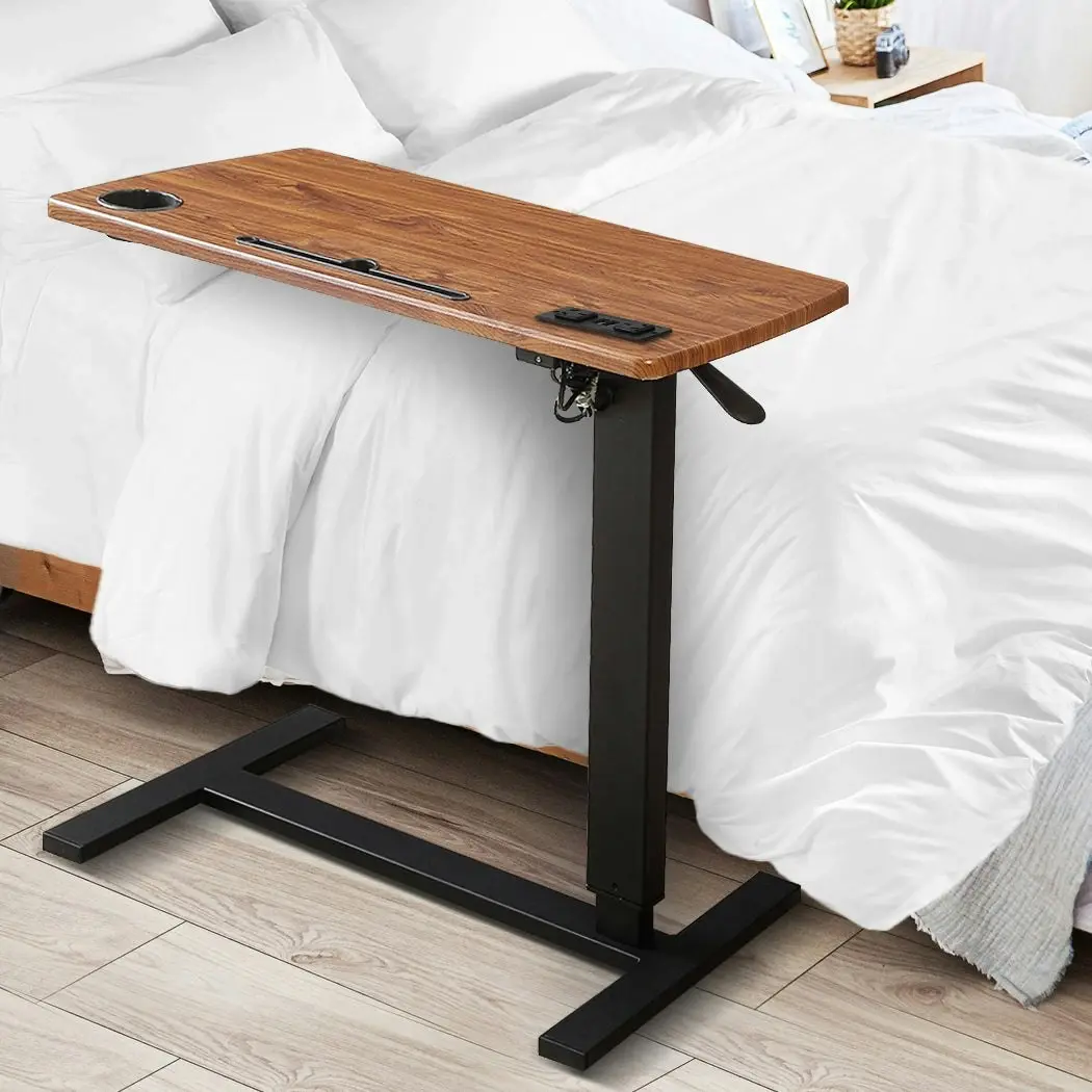 Levede Mobile Standing Desk Foldable Bed Side Table Gas Lift Stand Computer