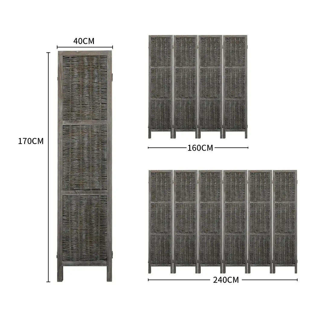 Levede 4 Panels Partition Room Divider Foldable Privacy Screen Rattan 170X160CM