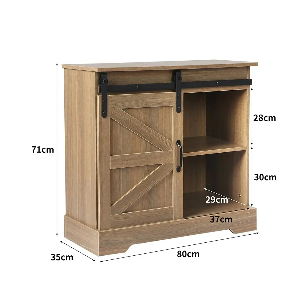 Levede Buffet Sideboard Storage Cabinet Sliding Barn Door Kitchen Cupboard