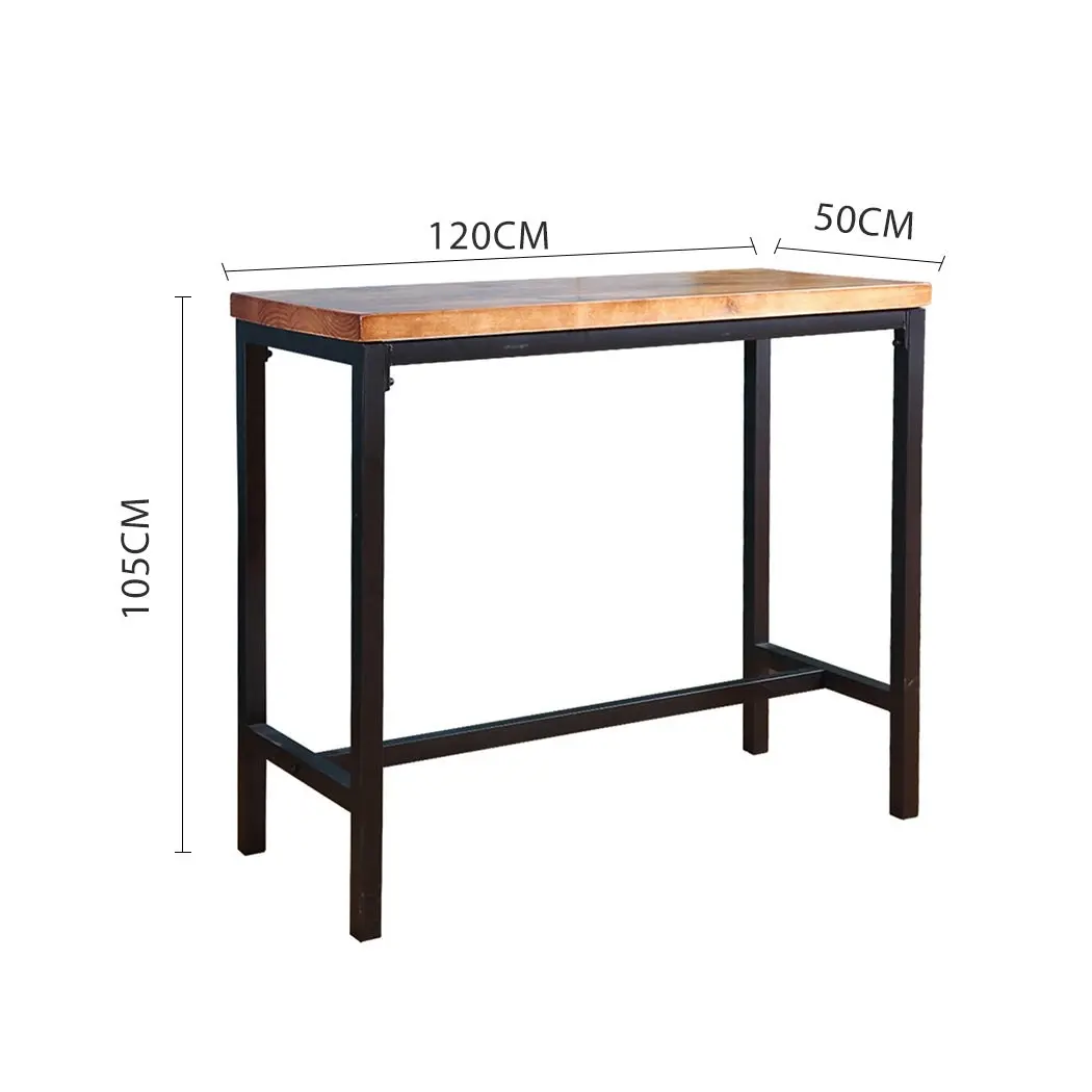 Levede High Bar Table Vintage Industrial Solid Wood Kitchen Cafe Desk 120X50CM