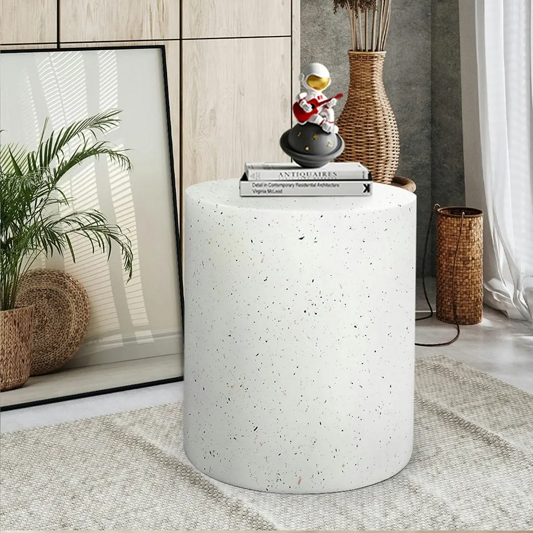 Levede Side Table Terrazzo Round End Tables Magnesia Outdoor Concrete Stool