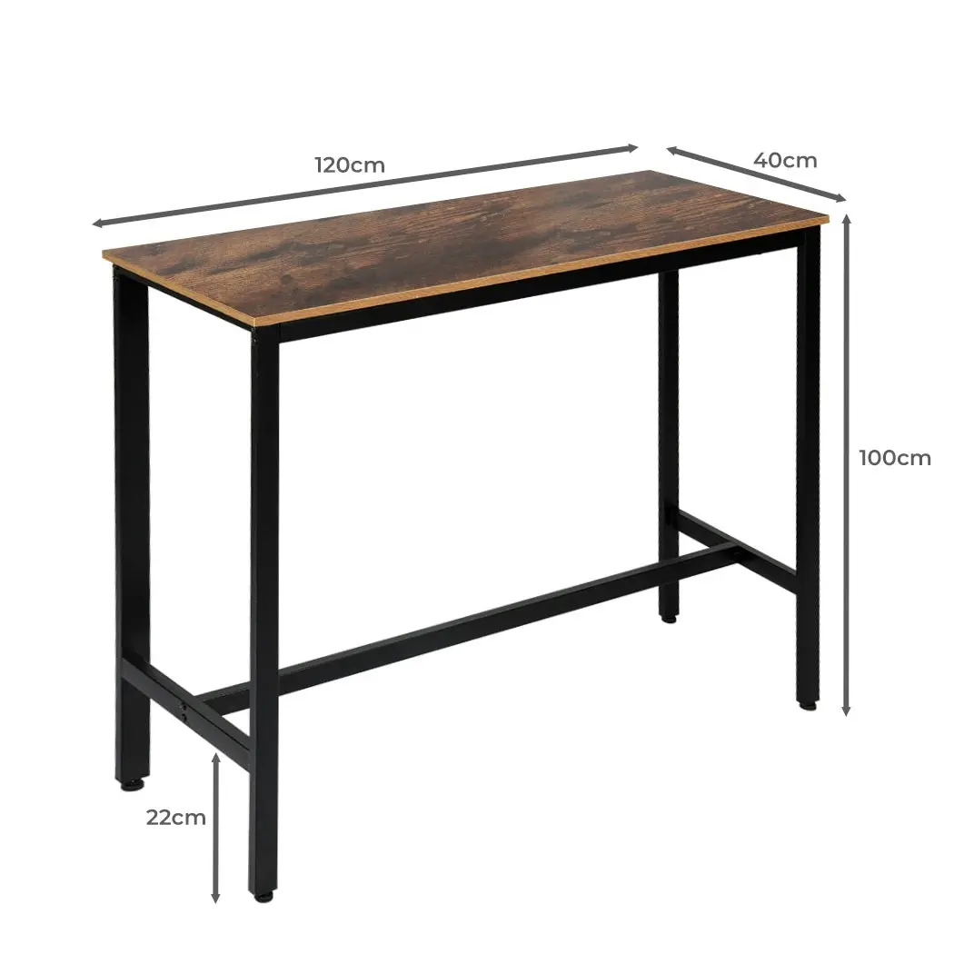 Levede High Bar Table Retro Industrial Modern Wood Rustic Pub Cafe 120x40CM