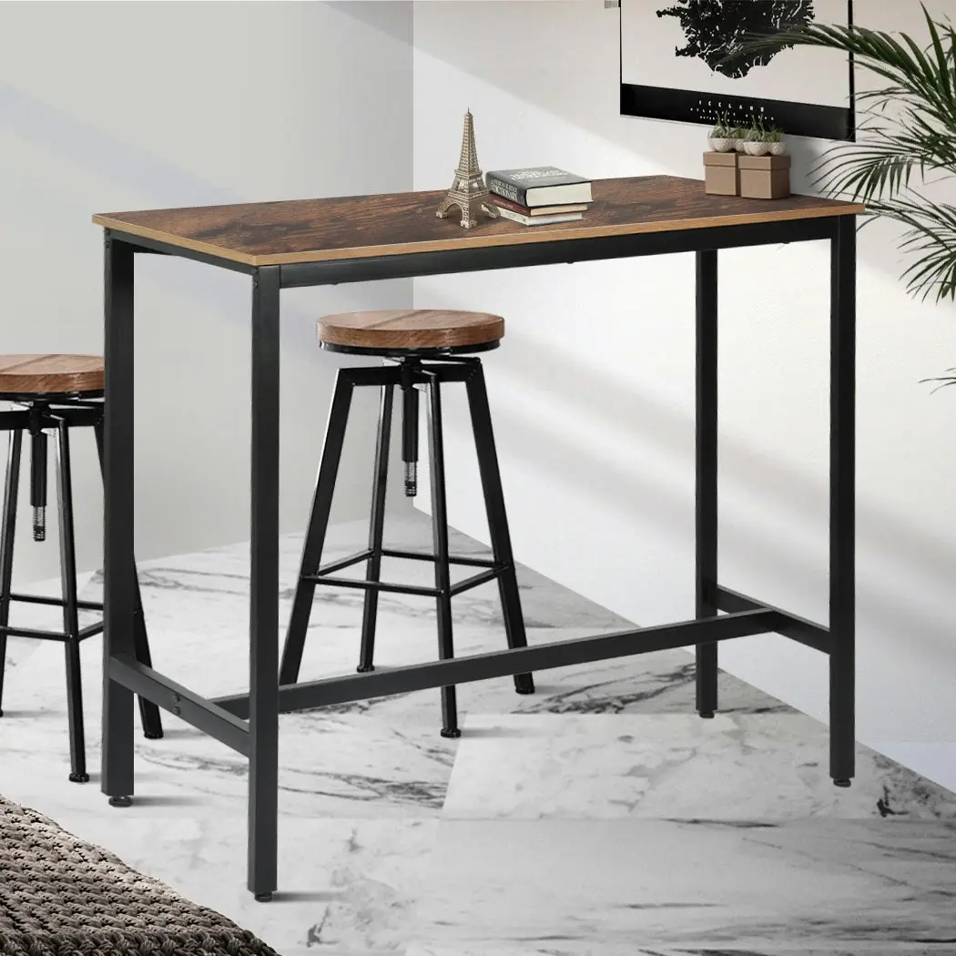 Levede High Bar Table Retro Industrial Modern Wood Rustic Pub Cafe 120x40CM