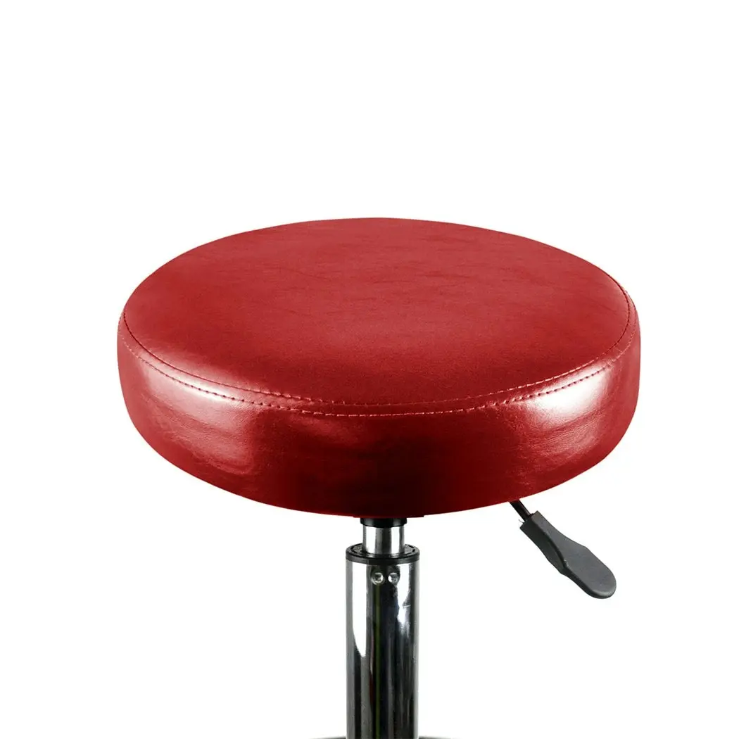 Levede Salon Stool Swivel Barber Stools Bar Chairs Lift Hairdressing Round Red